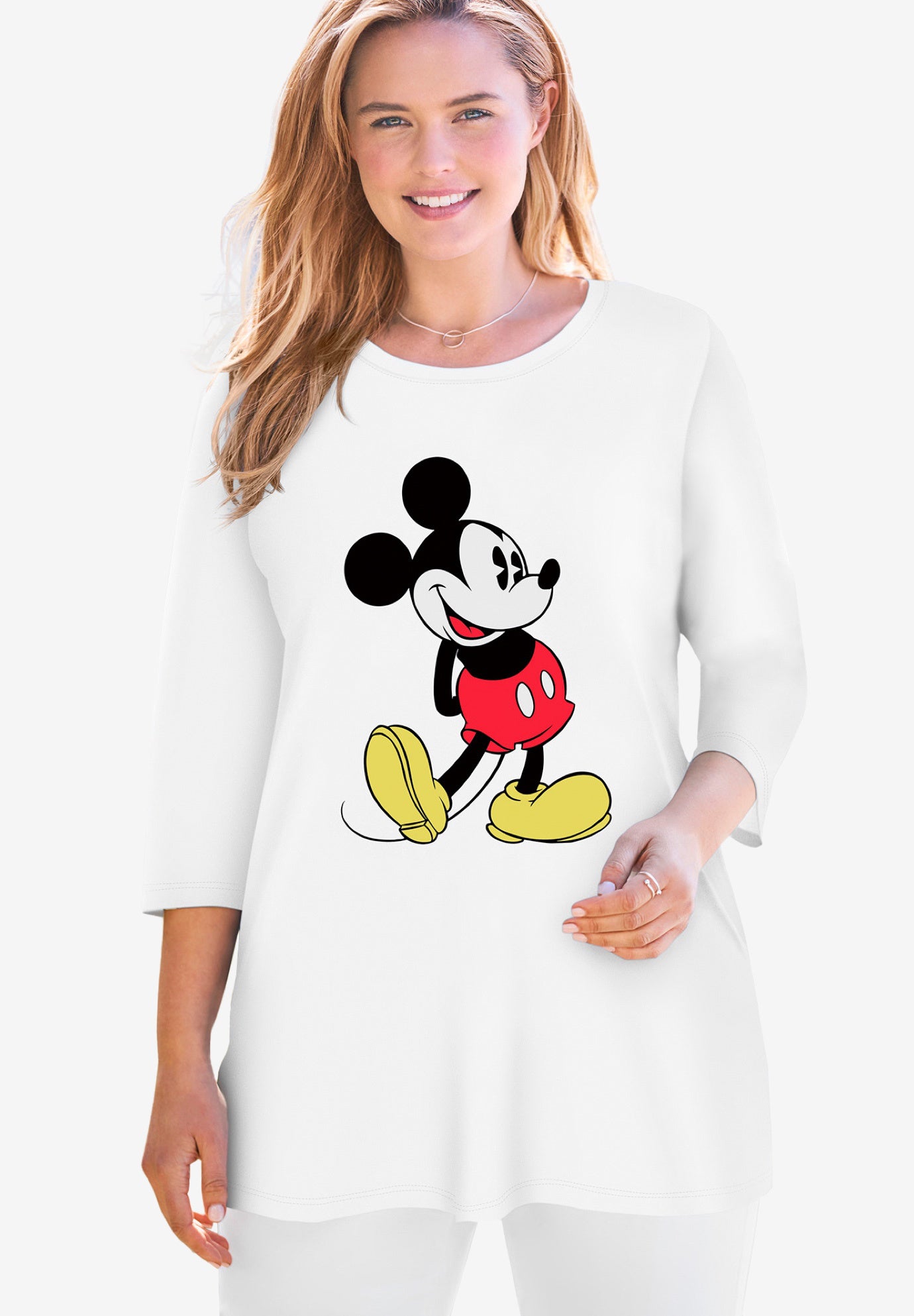 Disney Women's Three-Quarter Sleeve Tunic Classic Mickey Mouse image number 0