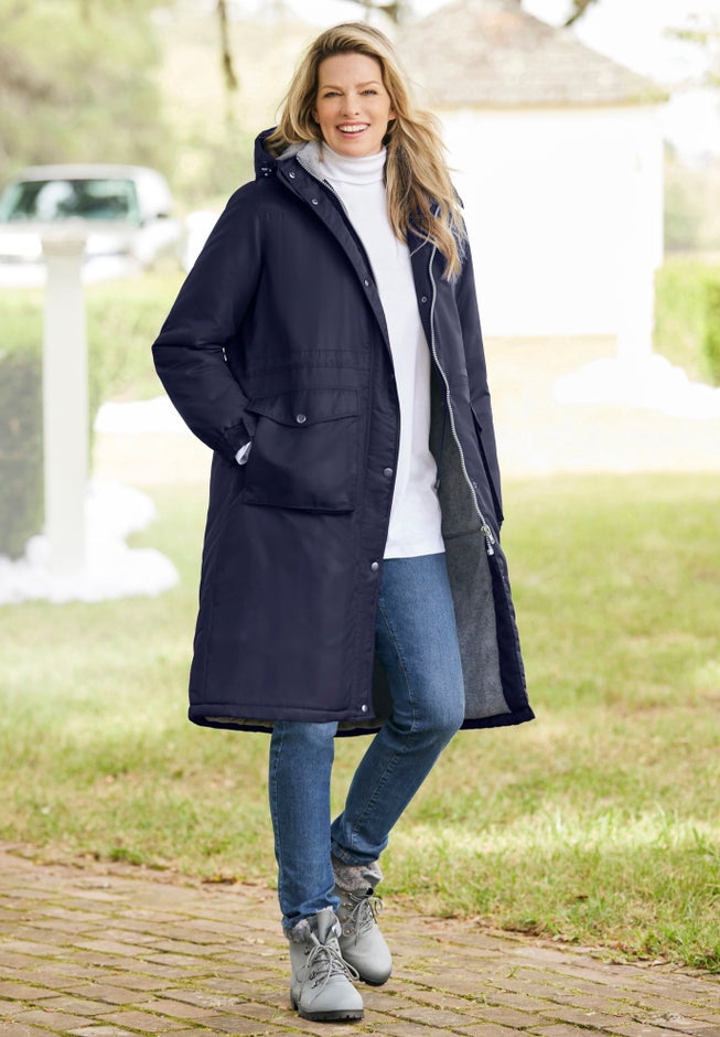 Mid-Length Microfiber Parka image number 0