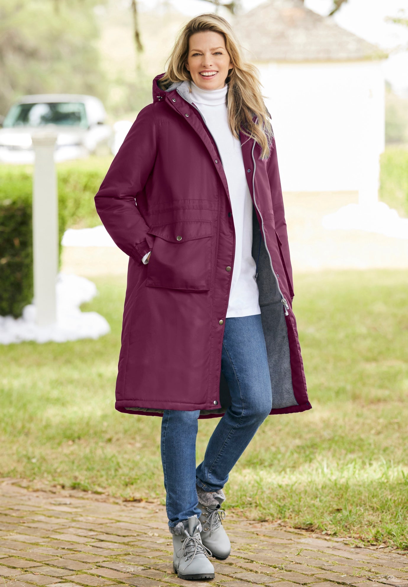 Mid-Length Microfiber Parka image number 0