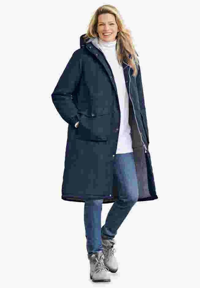 Mid-Length Microfiber Parka image number 0