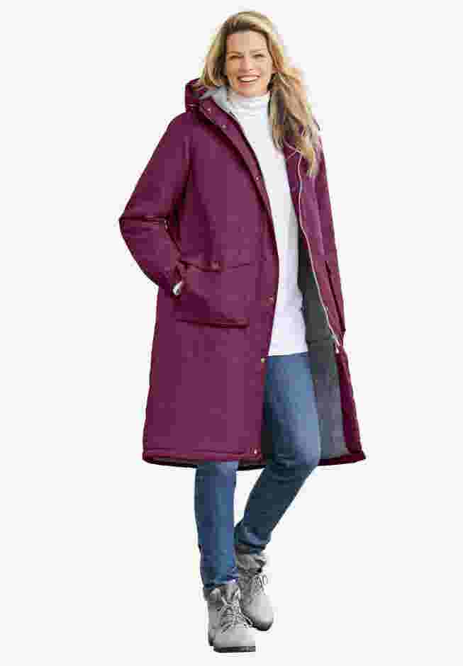 Mid-Length Microfiber Parka image number 0