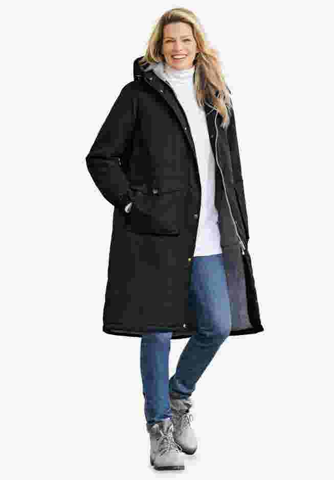 Mid-Length Microfiber Parka image number 0