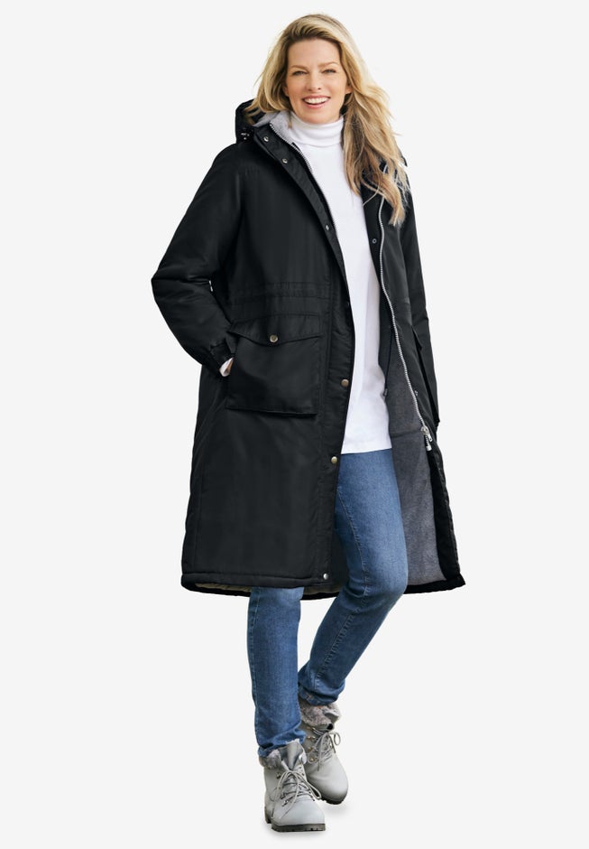 Mid-Length Microfiber Parka image number 0
