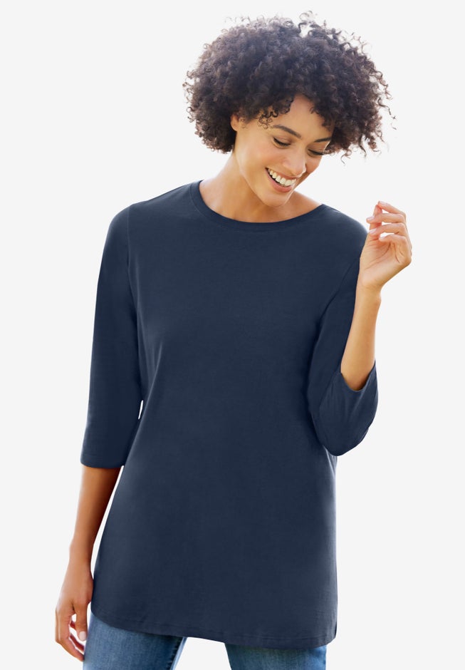 Perfect Three-Quarter Sleeve Crewneck Tee image number 5