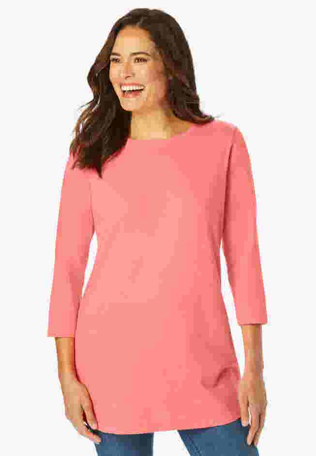 Perfect Three-Quarter Sleeve Crewneck Tee image number 5