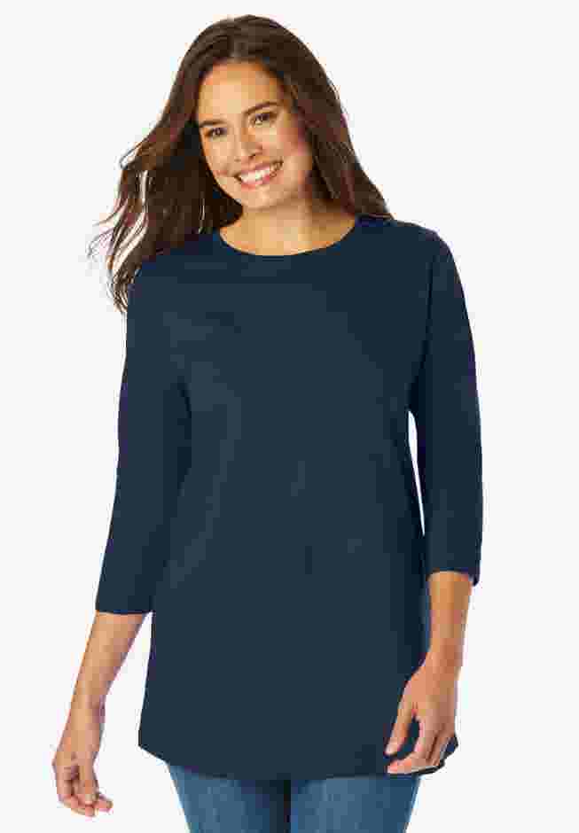 Perfect Three-Quarter Sleeve Crewneck Tee image number 0