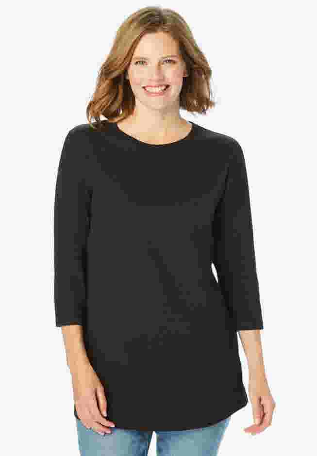 Perfect Three-Quarter Sleeve Crewneck Tee image number 0