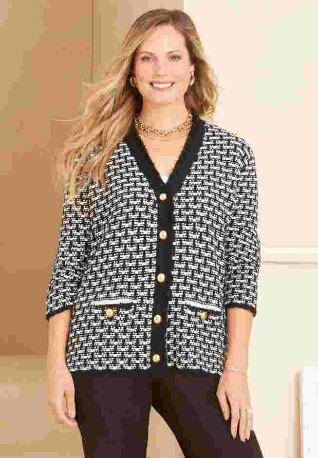 Liz&Me® Tweed Button Cardigan image number 0