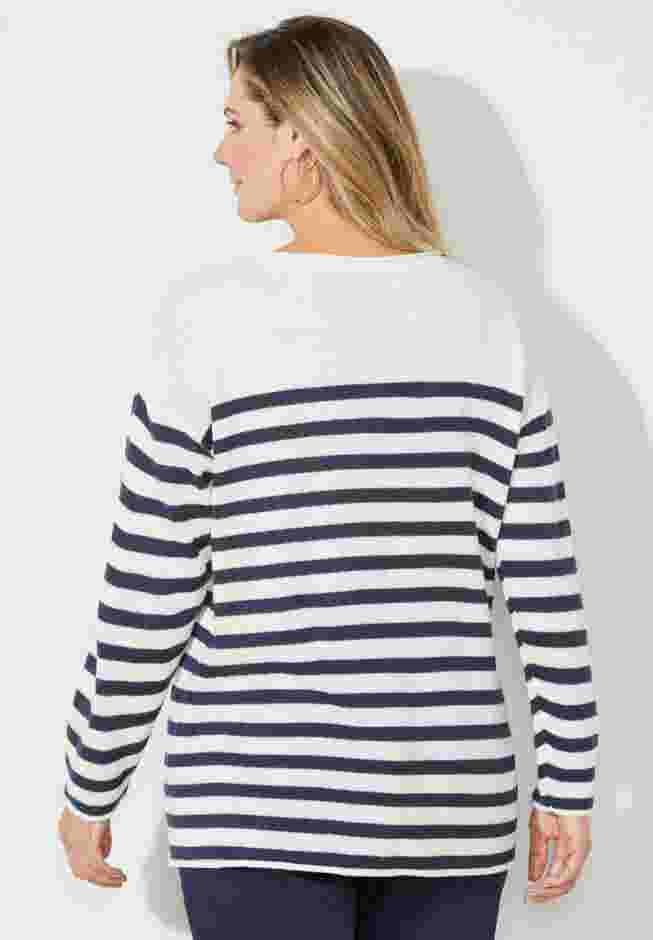 Liz&Me® Heart & Soul Stripe Sweater image number 1