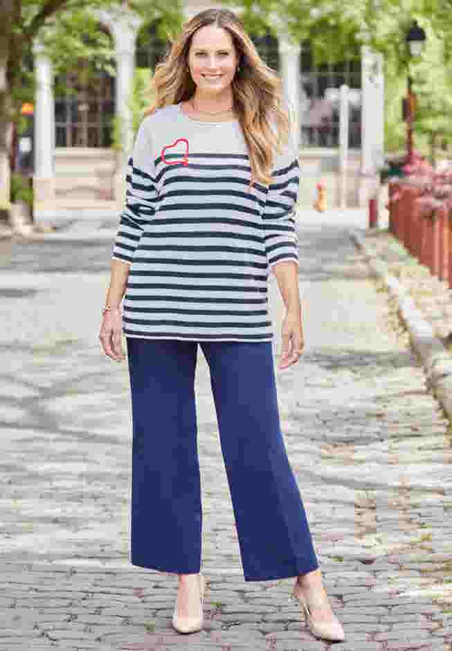 Liz&Me® Heart & Soul Stripe Sweater image number 0