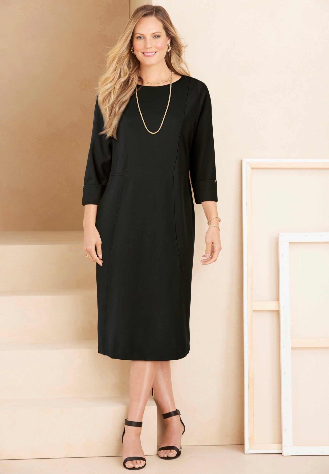 Liz&Me&reg; Ponte Knit Dress image number 0