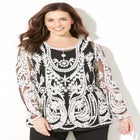 Embroidered Mesh Top image number null