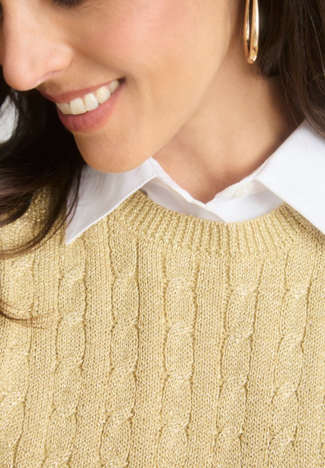 Cable Crewneck Sweater image number 2