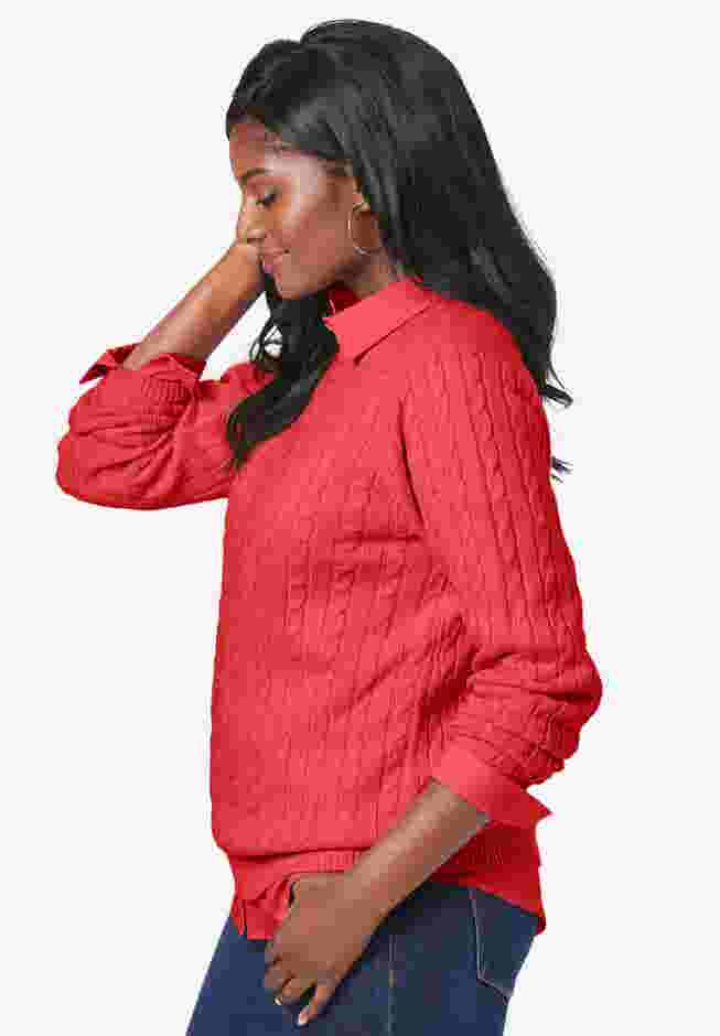 Cable Crewneck Sweater image number 2
