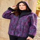 Printed Fleece Coat with Sherpa Lining image number null