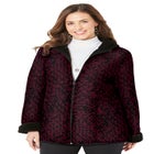 Printed Fleece Coat with Sherpa Lining image number null