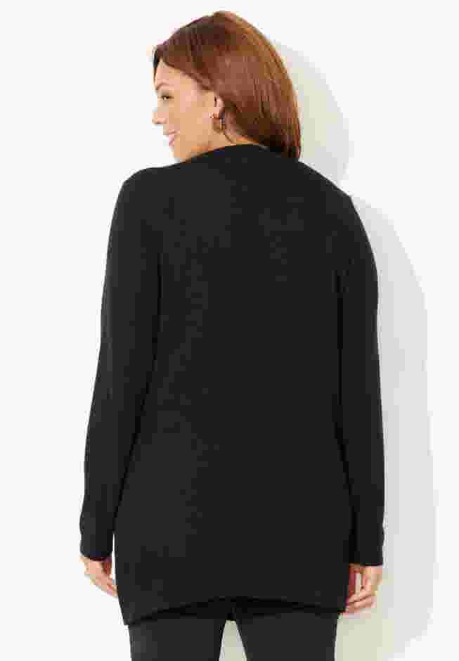 Zip-Front Embroidered Cardigan image number 1