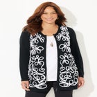 Zip-Front Embroidered Cardigan image number null