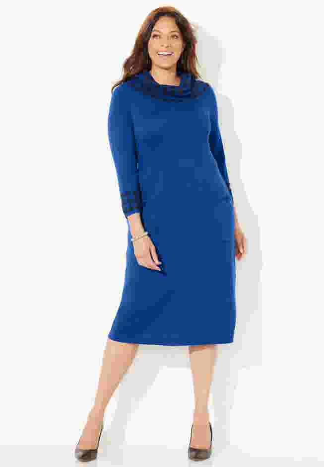 Cowl Neck Sweater Dress image number 0