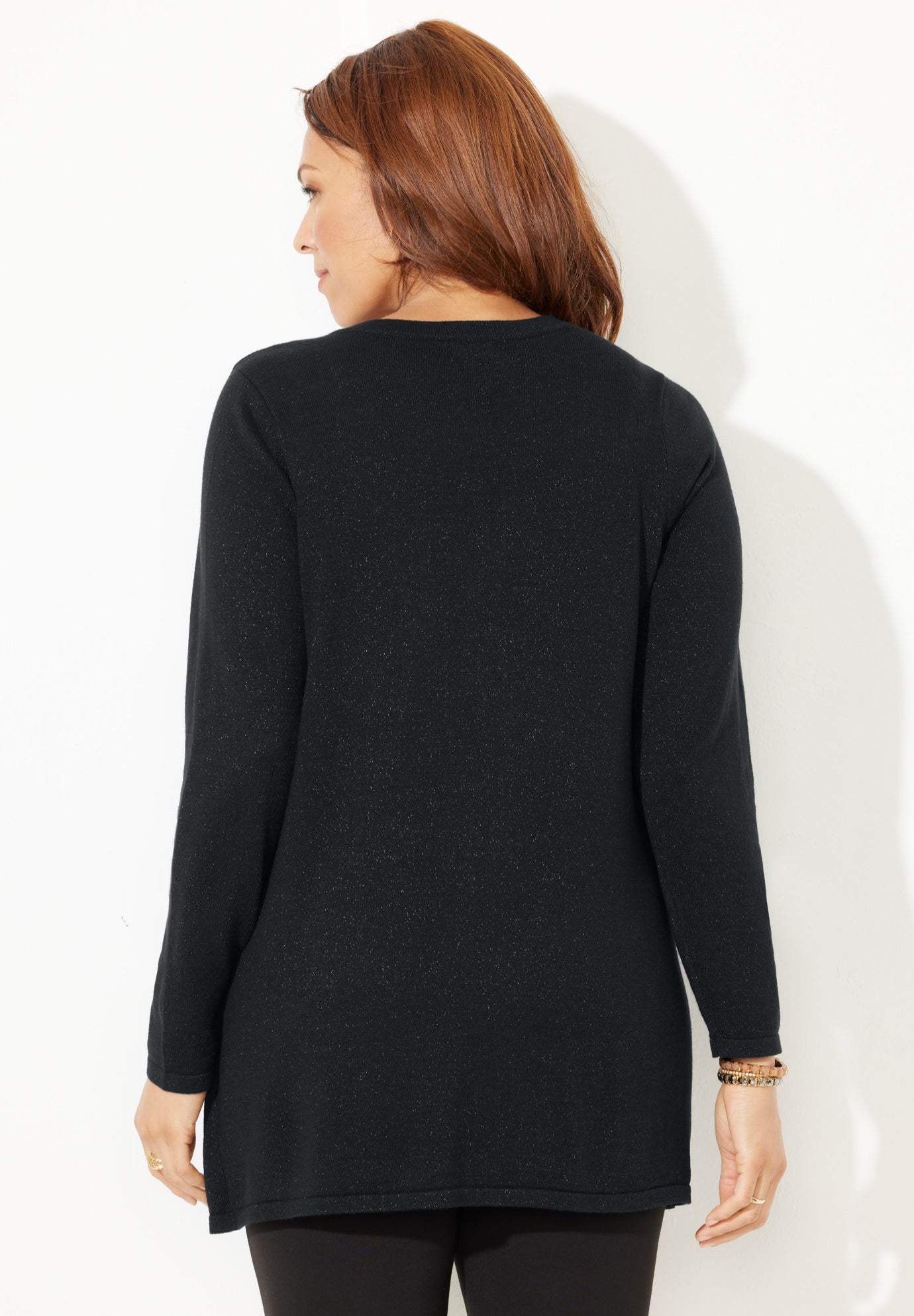 Sequin Trim Tank Cardigan Duet image number 1