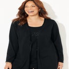 Sequin Trim Tank Cardigan Duet image number null