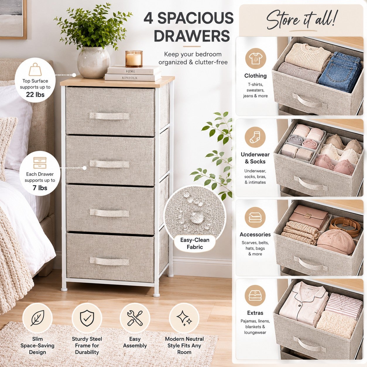 4-Drawer Eve Storage Dresser image number 1