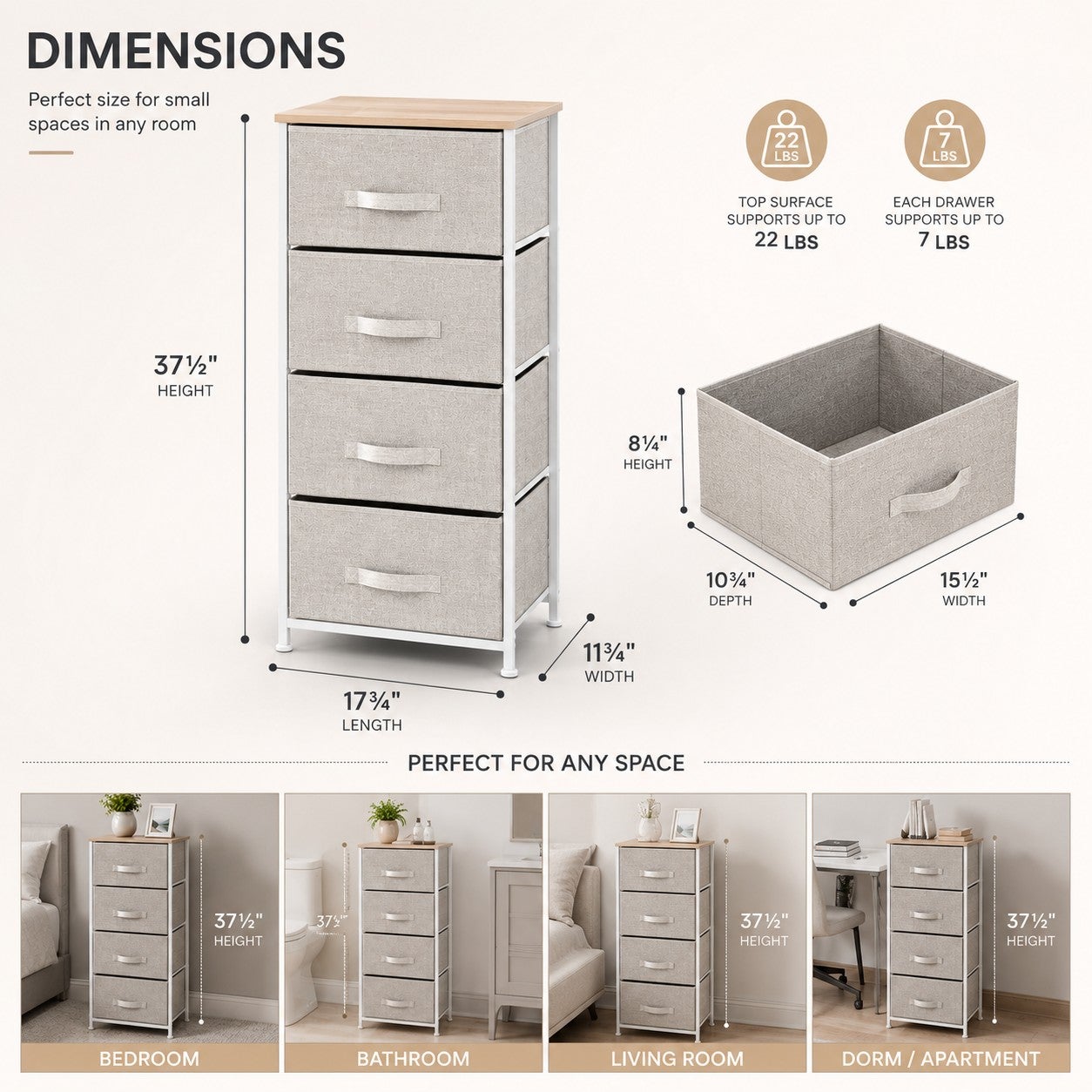 4-Drawer Eve Storage Dresser image number 3