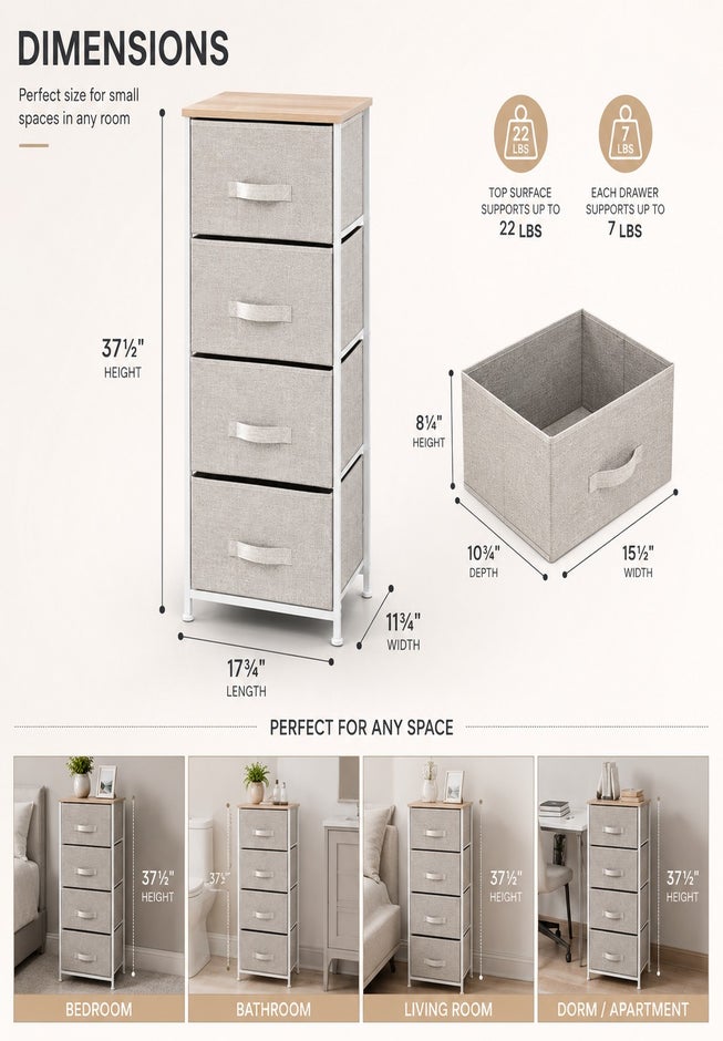 4-Drawer Eve Storage Dresser image number 3