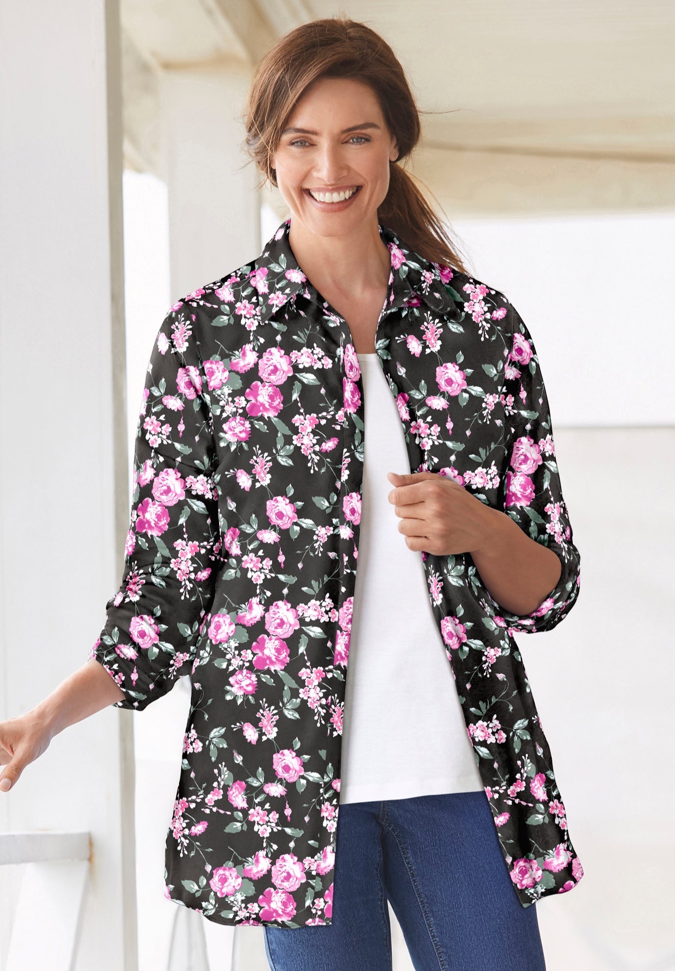 Perfect Long Sleeve Button Up Tunic image number 0