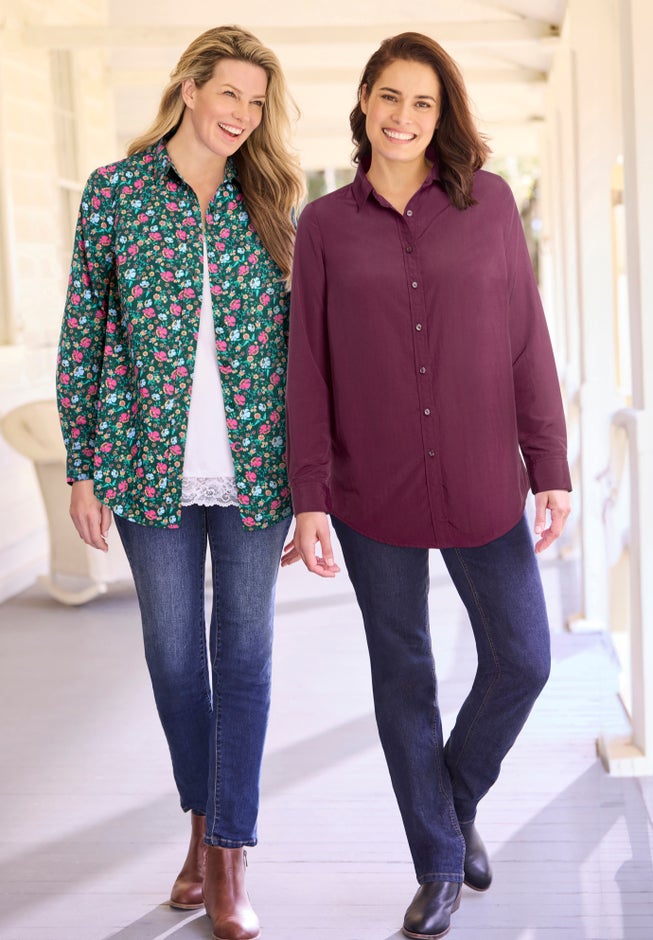 Perfect Long Sleeve Button Up Tunic image number 1