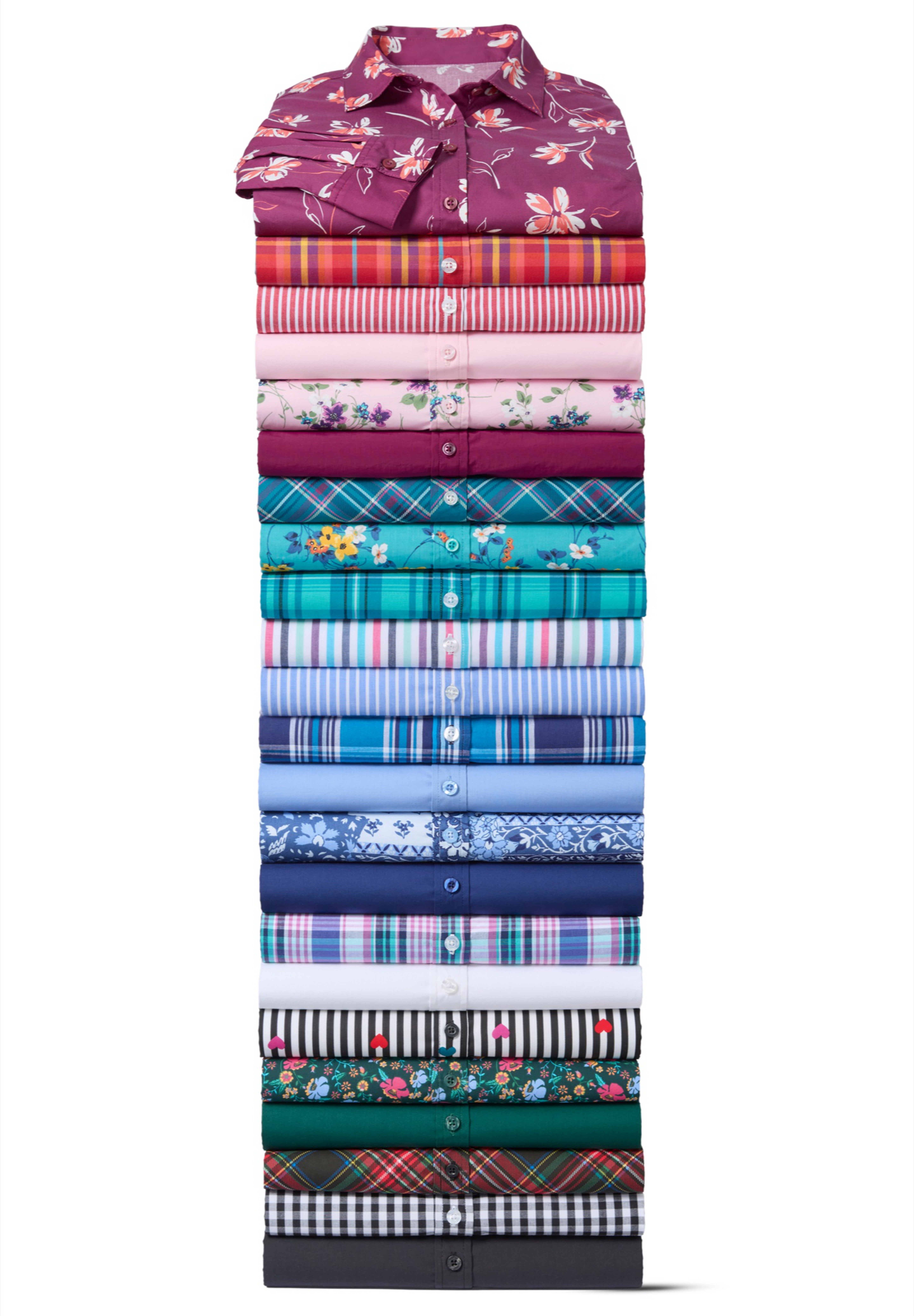 Perfect Short-Sleeve Collared Button Down Tunic image number 1