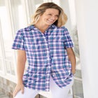 Perfect Short-Sleeve Collared Button Down Tunic image number 0