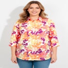 Perfect Three Quarter Sleeve Button-Down Tunic image number 0