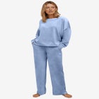 Stretch Velour Wide Leg Pull-on Pants image number null