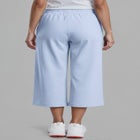 French Terry Wide Leg Cropped Sweatpants With Drawstring Elastic Waistband image number null