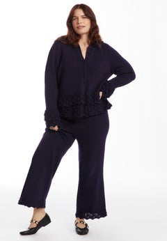 Ruffled Peplum Cardigan Sweater