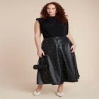 Studded Faux Leather Skirt image number null