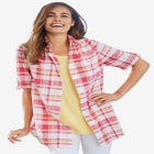 Short-Sleeve Button Down Seersucker Shirt image number null