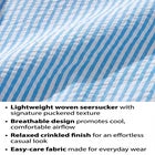 Short-Sleeve Button-Down Cotton Seersucker Shirt image number null