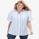 Short-Sleeve Button-Down Cotton Seersucker Shirt image number 0