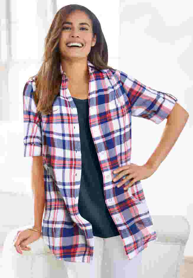Short-Sleeve Button Down Seersucker Shirt image number 0