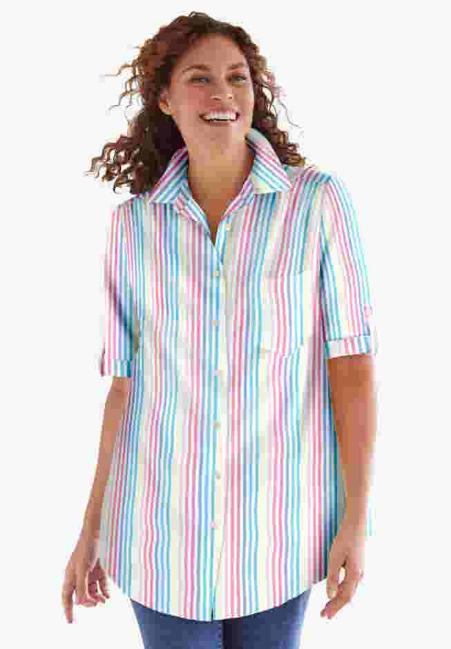 Short-Sleeve Button Down Seersucker Shirt image number 0