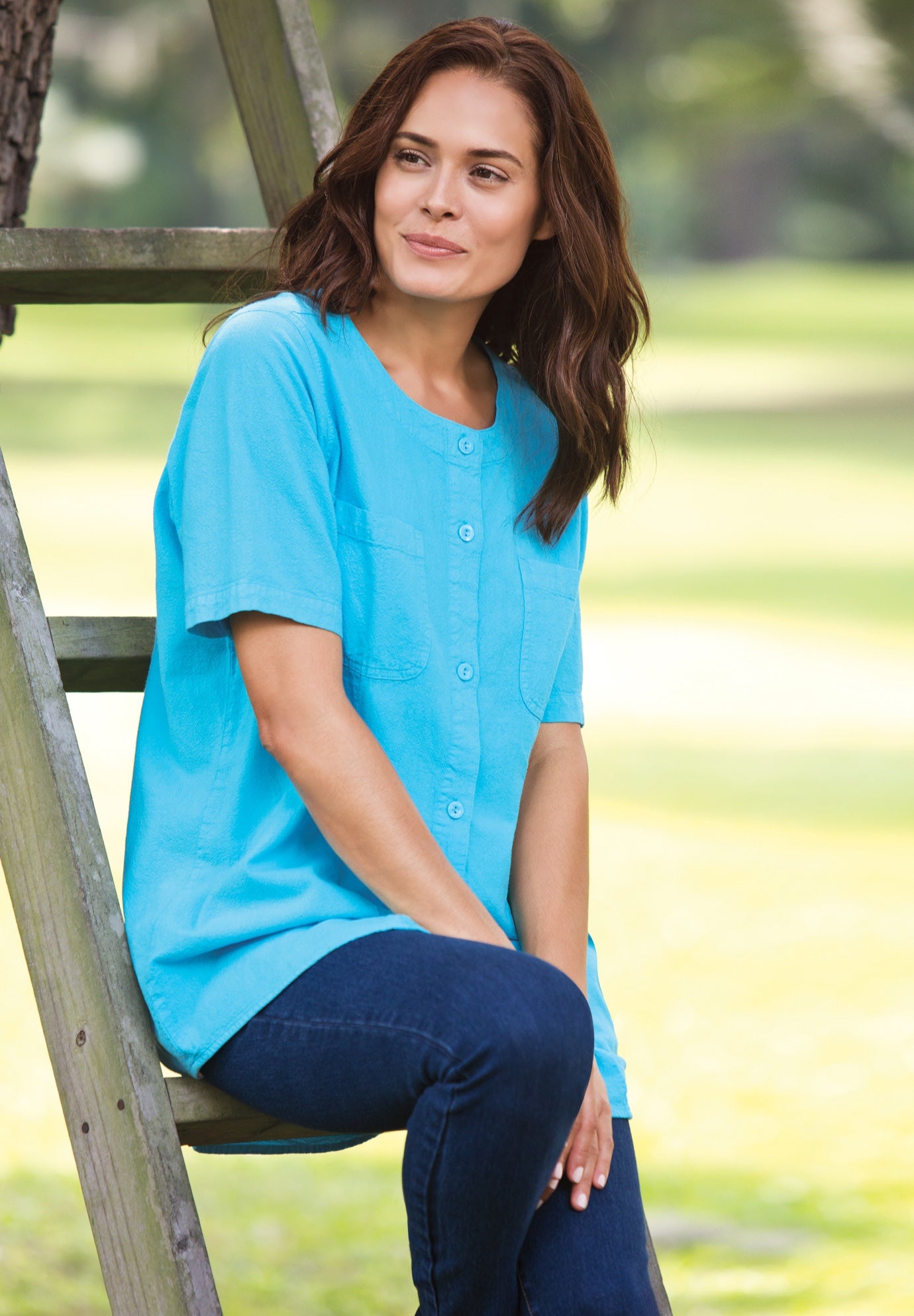 Short-Sleeve Crinkle Shirt image number 3