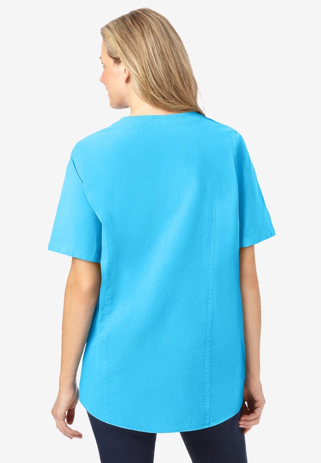 Short-Sleeve Crinkle Shirt image number 1