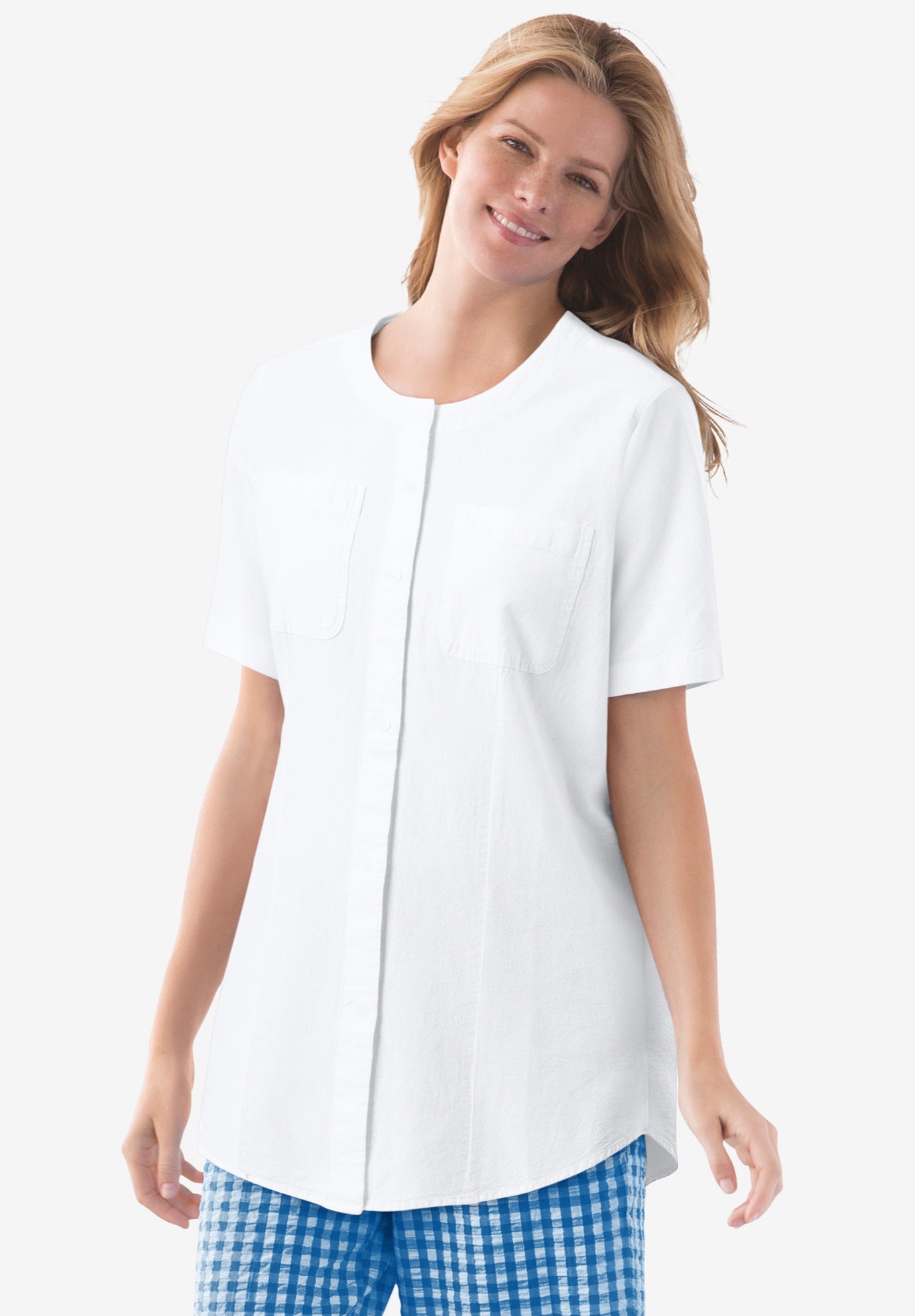Short-Sleeve Crinkle Shirt image number 1