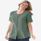 Short-Sleeve Crinkle Shirt image number null
