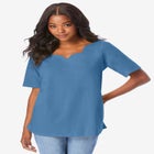 Ultimate Scalloped Scoop Neck Tee image number null