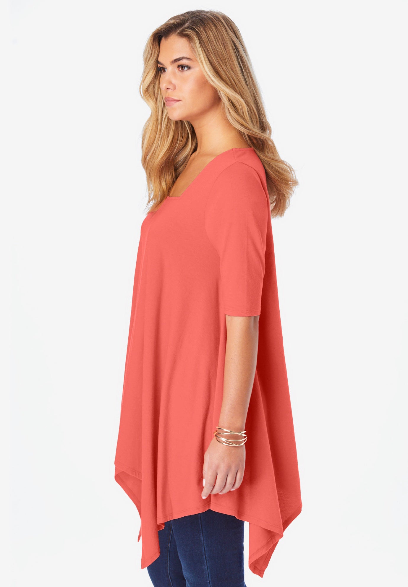 Ultimate Square Neck Handkerchief Hem Tunic image number 2