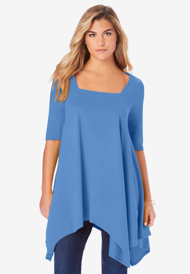 Ultimate Square Neck Handkerchief Hem Tunic image number 0