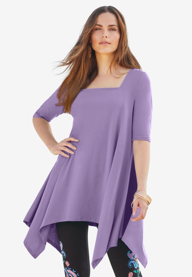 Ultimate Square Neck Handkerchief Hem Tunic image number 0